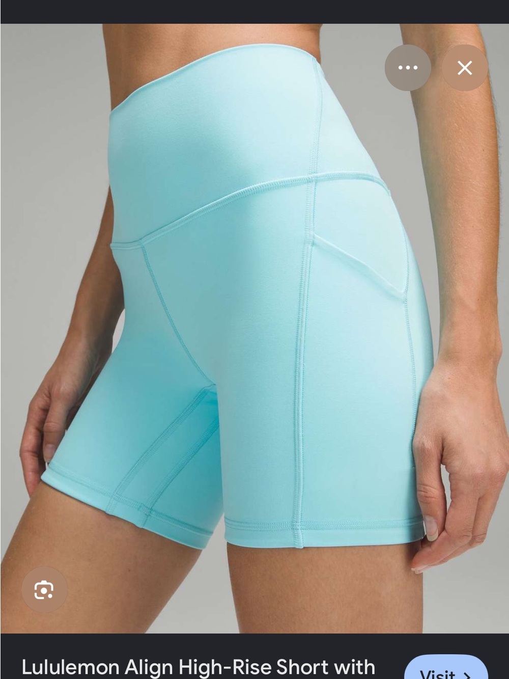 Lululemon Align high-rise shorts with pockets, 6in inseam, light blue size 6